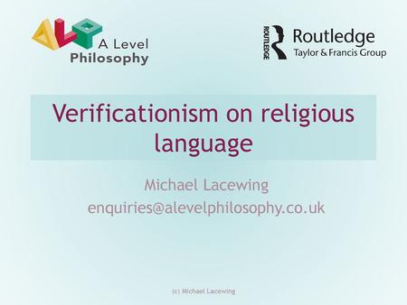 Verificationism on religious language