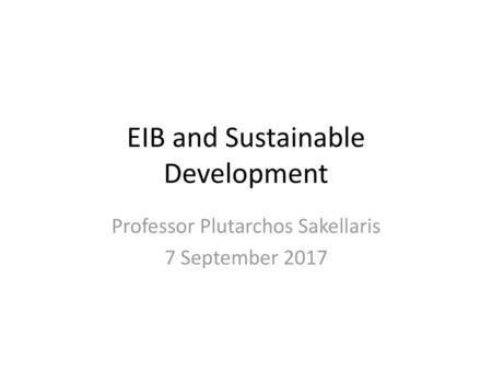 EIB and Sustainable Development