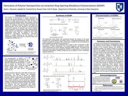 Characterization of SCNPs Summary and Conclusions