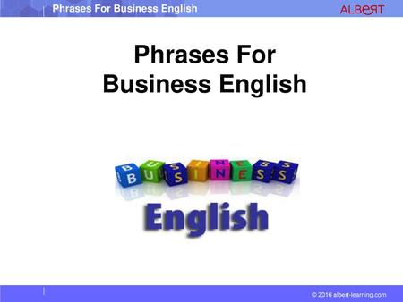 Phrases For Business English