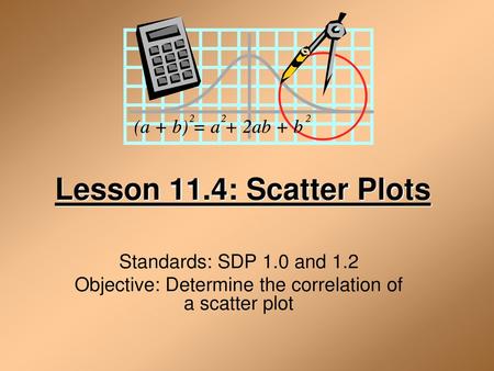 Objective: Determine the correlation of a scatter plot