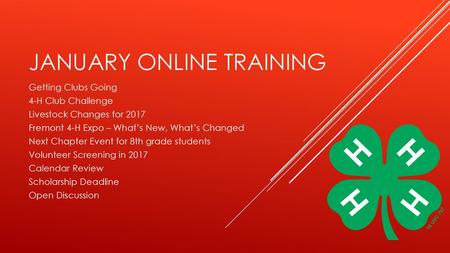 January Online Training