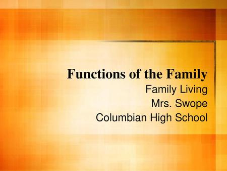 Functions of the Family