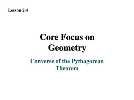 Converse of the Pythagorean Theorem