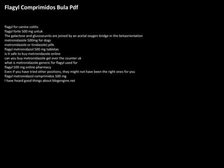 Flagyl Comprimidos Bula Pdf