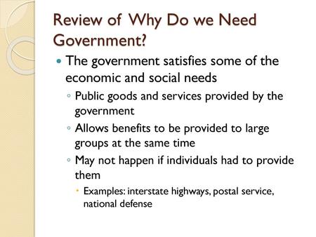 Review of Why Do we Need Government?