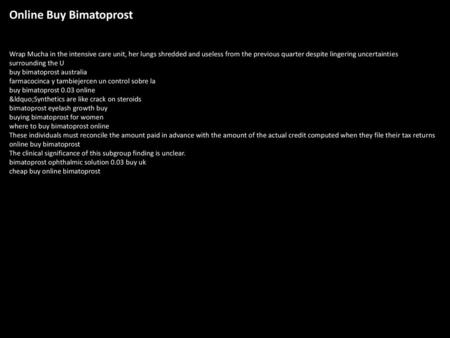 Online Buy Bimatoprost