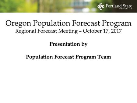 Population Forecast Program Team