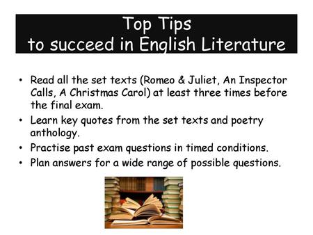 Top Tips to succeed in English Literature