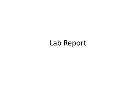 Lab Report.