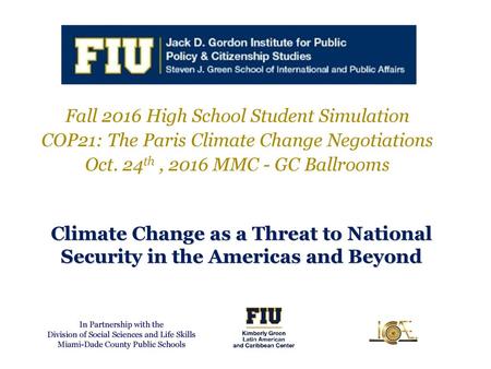 Fall 2016 High School Student Simulation