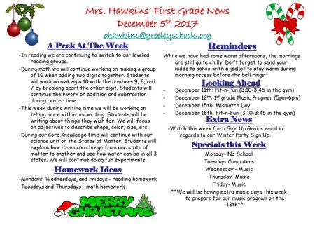 A Peek At The Week -In reading we are continuing to switch to our leveled reading groups. -During math we will continue working on making a group of 10.