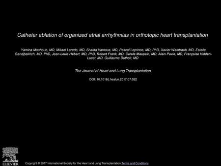 The Journal of Heart and Lung Transplantation