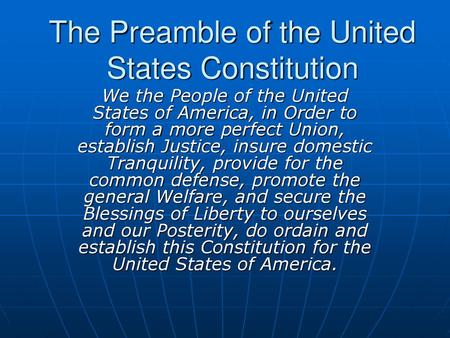 The Preamble of the United States Constitution