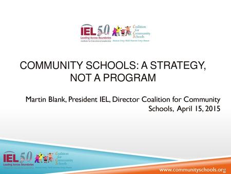 Community schools: a strategy, not a program