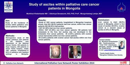 Study of ascites within palliative care cancer patients in Mongolia