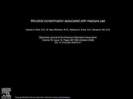 Microbial contamination associated with mascara use