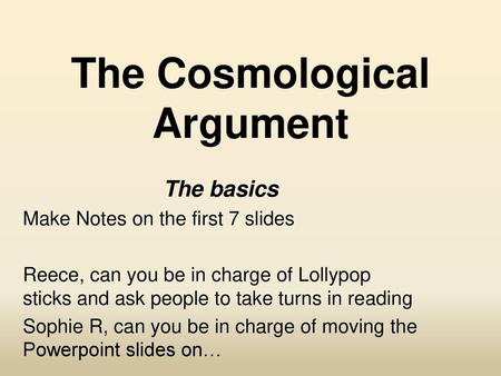 The Cosmological Argument