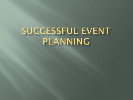 Successful Event Planning