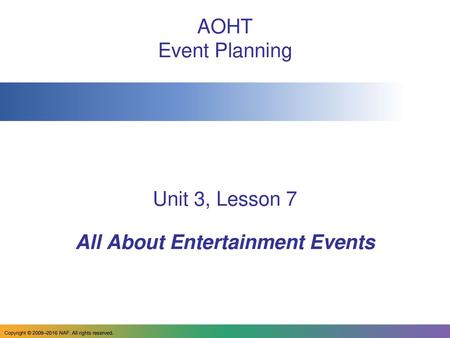 All About Entertainment Events