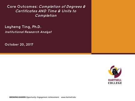 Layheng Ting, Ph.D. Institutional Research Analyst October 20, 2017