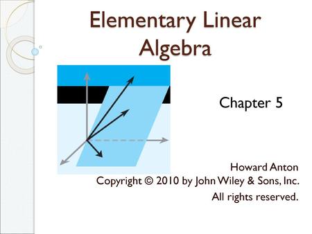 Elementary Linear Algebra