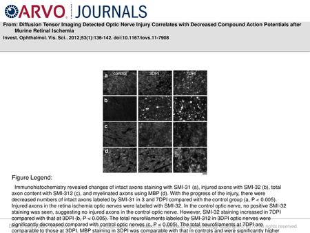 From: Diffusion Tensor Imaging Detected Optic Nerve Injury Correlates with Decreased Compound Action Potentials after Murine Retinal Ischemia Invest. Ophthalmol.