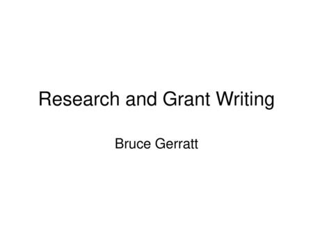 Research and Grant Writing