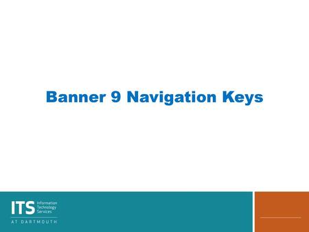 Banner 9 Navigation Keys