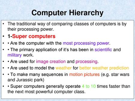 Computer Hierarchy 1-Super computers