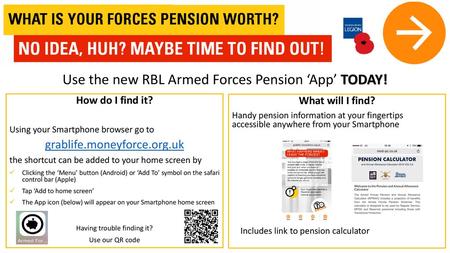 Use the new RBL Armed Forces Pension ‘App’ TODAY!