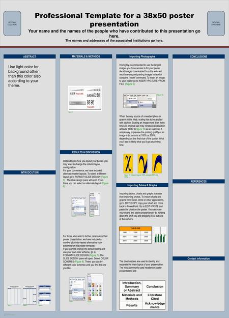 Professional Template for a 38x50 poster presentation