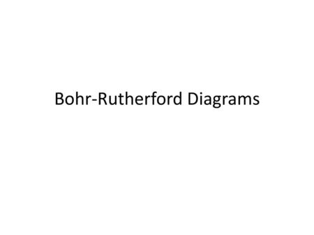 Bohr-Rutherford Diagrams