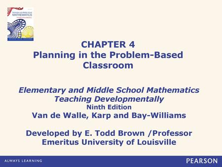 CHAPTER 4 Planning in the Problem-Based Classroom