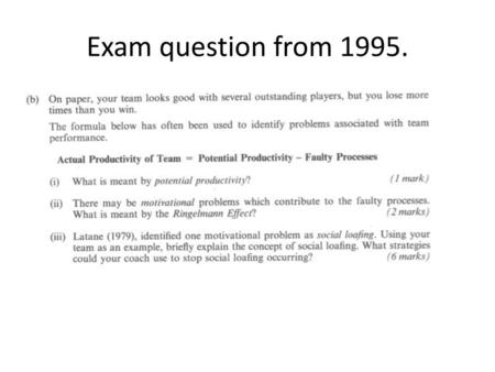 Exam question from 1995..