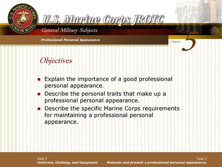 5 Objectives General Military Subjects