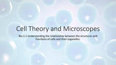 Cell Theory and Microscopes