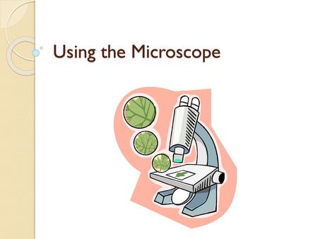 Using the Microscope.