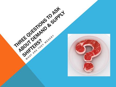 Three questions to ask about Demand & Supply Shifters?