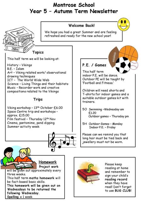 Year 5 – Autumn Term Newsletter