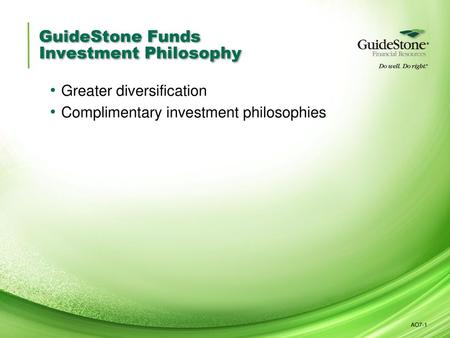 GuideStone Funds Investment Philosophy