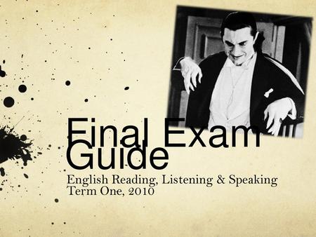 English Reading, Listening & Speaking Term One, 2010