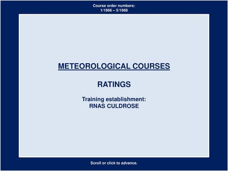 METEOROLOGICAL COURSES RATINGS