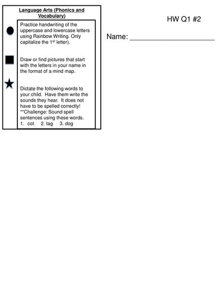 Language Arts (Phonics and Vocabulary)