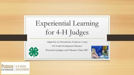 Experiential Learning for 4-H Judges