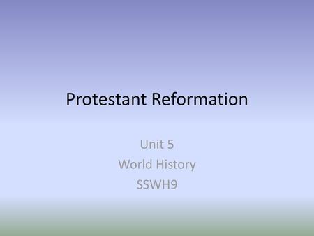 Protestant Reformation