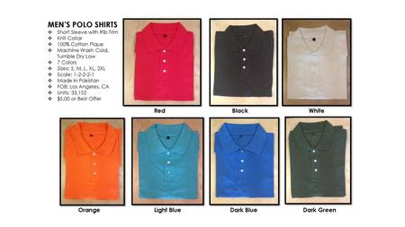 MEN’S POLO SHIRTS Red Black White