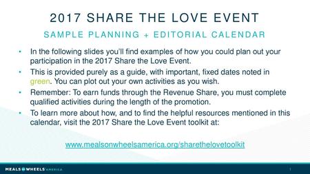 Sample Planning + editorial calendar