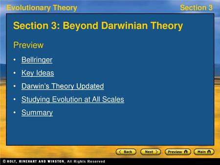 Section 3: Beyond Darwinian Theory