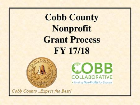 Cobb County Nonprofit Grant Process FY 17/18